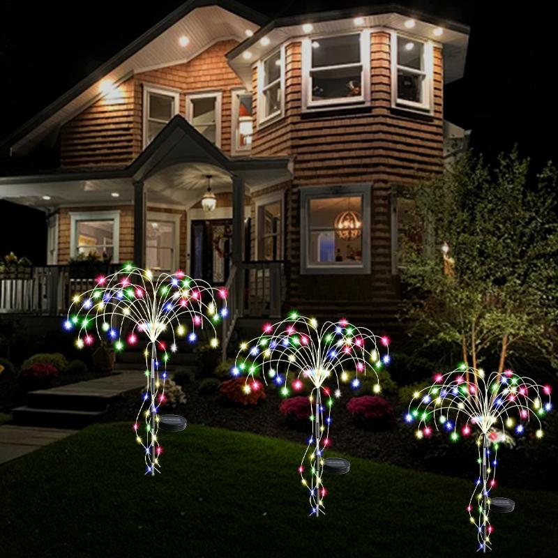 Solar Light LED Fairy Pathway Lights Outdoor Waterproof Firework Decor Garden Lawn Solar Power Lamp For Yard Balcony Patio