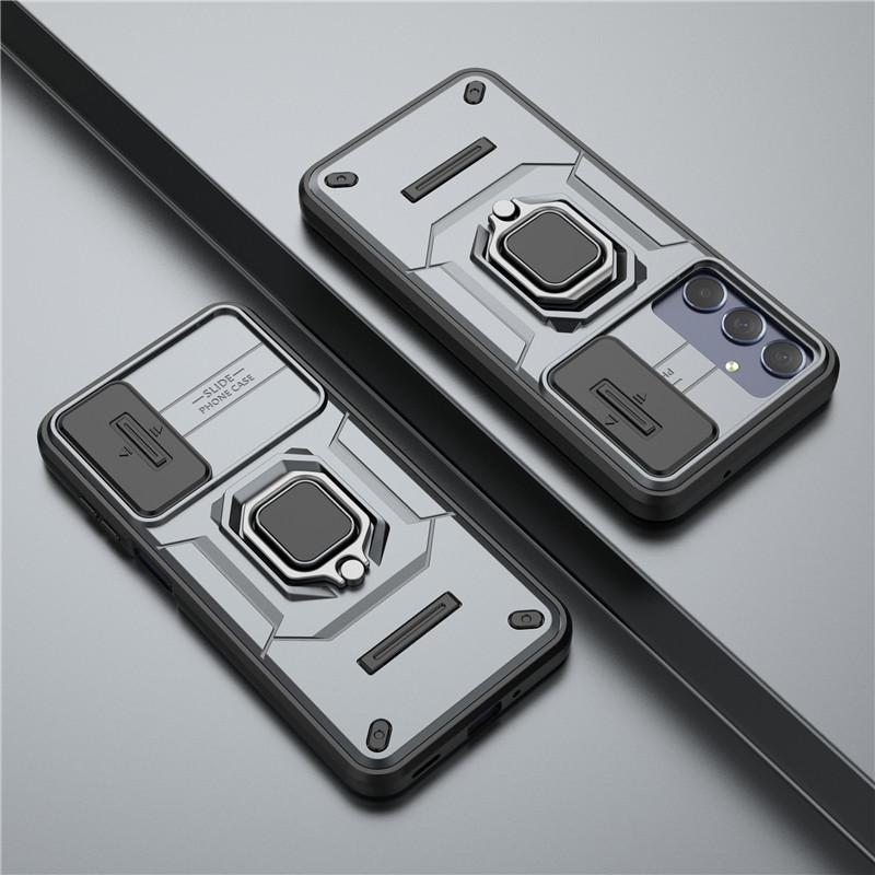 For Samsung Galaxy M35 Cover Samsung M35 5G Case 6.6 inch Lens Protection Shockproof Push window Magnetic Holder Bumper