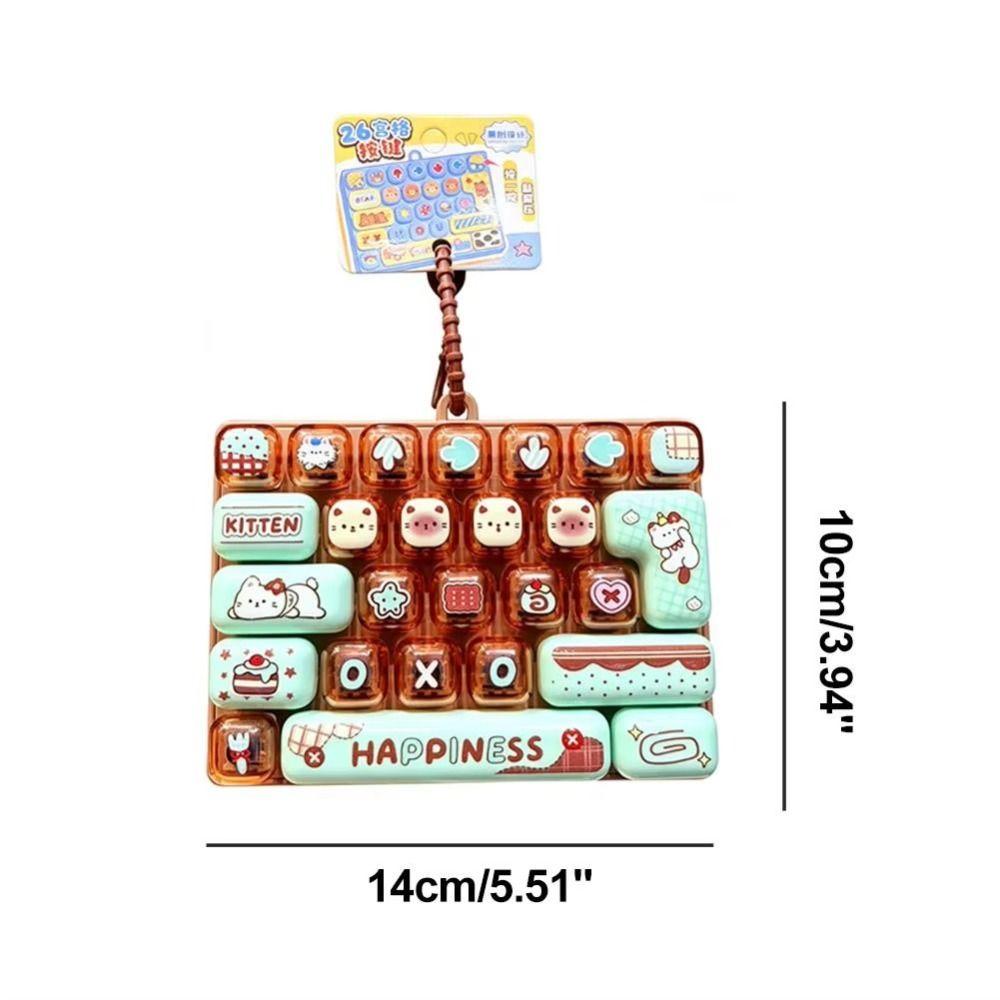 Transparent Dual-Tone Mini Keyboard Pendant 26-Key Keyboard Keychain Desktop Decoration