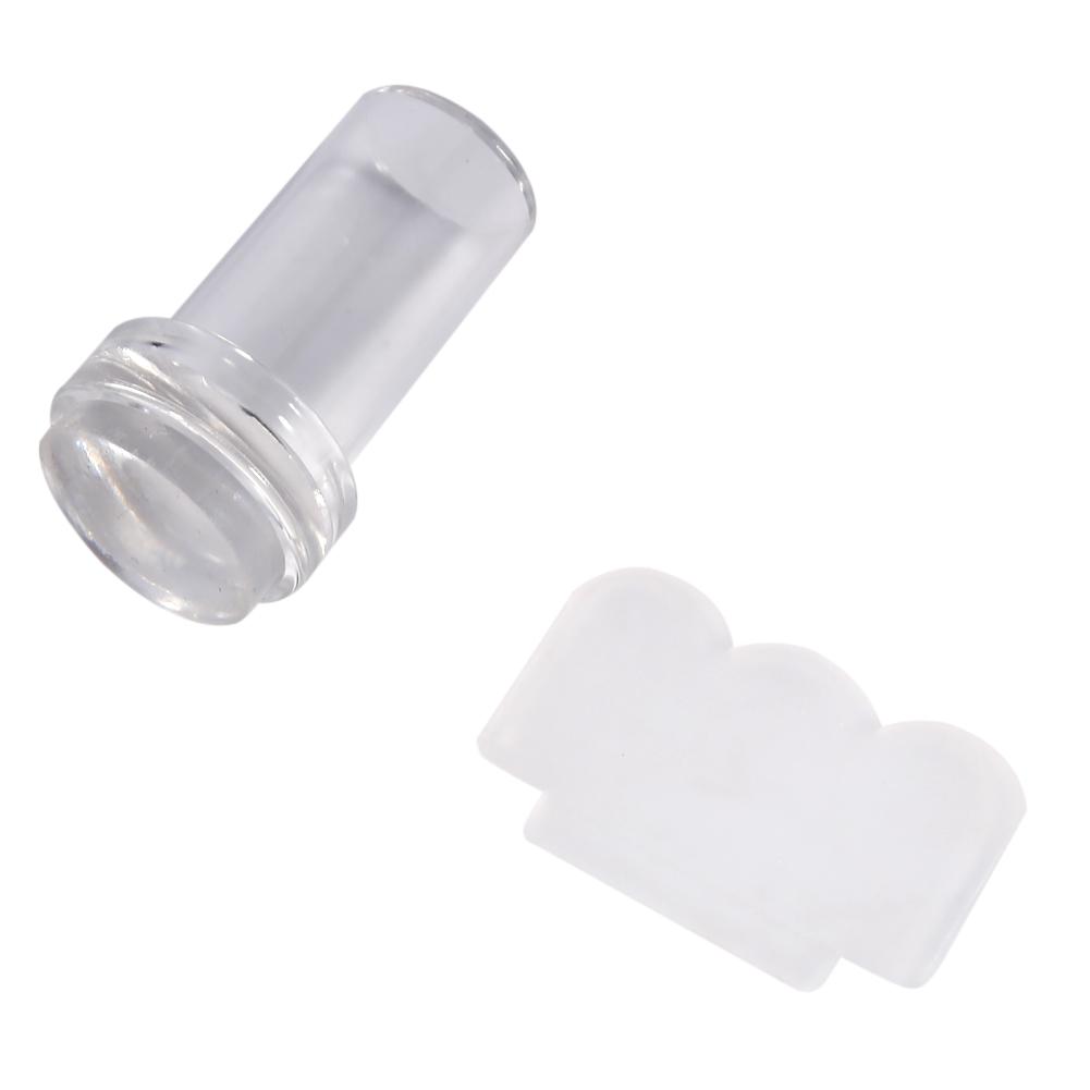Fashionable Transparent Silicone Nail Polish Transfer Stamper & Scraper Set Manicure Tool