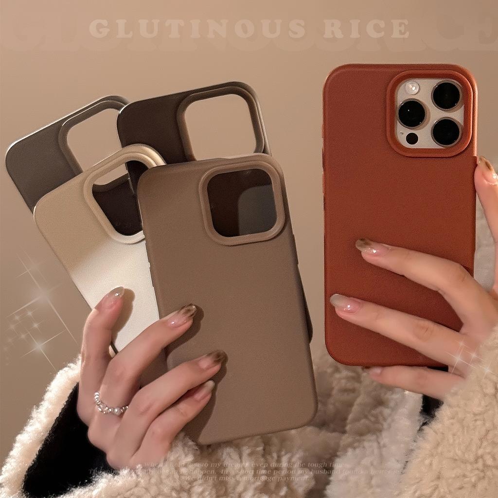 Maillard Solid Color Iphone16pro Max Suitable for 15 Apple 17 Mobile Phone Case 14 High End Simple 13 Anti fall