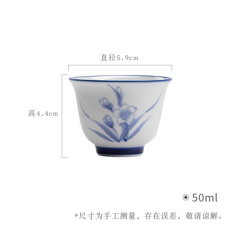 

2pc/lot Hand-painted Flowers Teacup Luxury Tea Bowl Cute Cup Tea-tasting Meditation Cup Jianzhan Master Cups Drinkware Gift 50ml