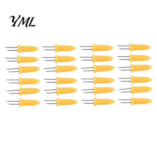 Stainless Steel Corn Holders Holders, Heat Resistant Shaped Handles, Double BBQ Pins Needle Skewers Set for Outdoor Camping And Home Barbecue