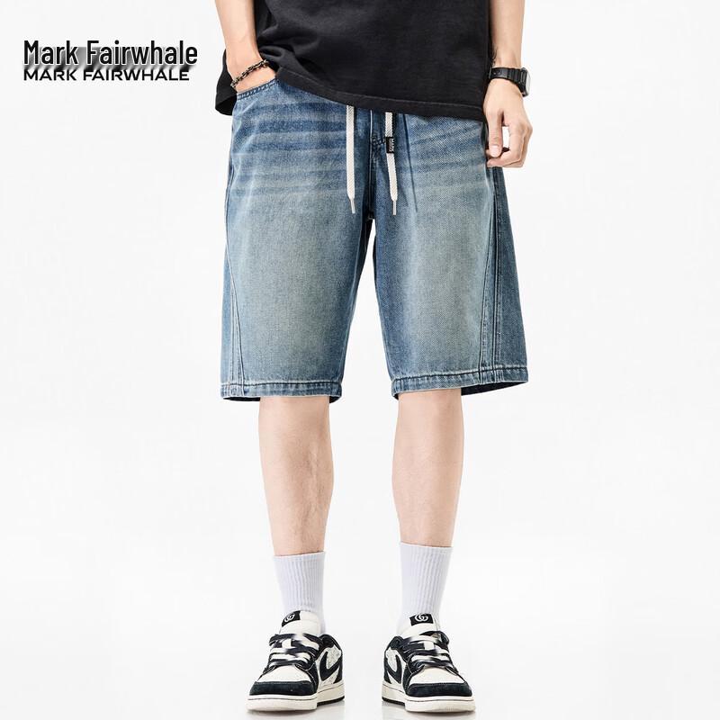 Mark Fairwhale Men's Lightweight Tencel Retro Denim Shorts
