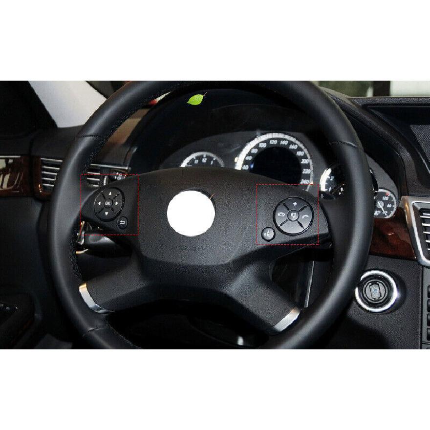 For Mercedes-Benz GLK 2009-12 Silver Aluminum Front Steering Wheel Sticker Trim