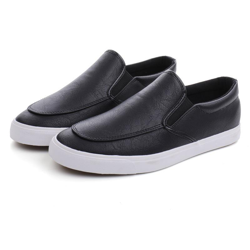 Men's Four Seasons Casual Leather Loafers - Korean Style, Low-Top, Slip-On, Business Casual Shoes
