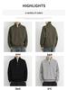 Men's Retro Fleece-Lined Half-Zip Stand Collar Jacket | Solid Color Casual Sweatshirt for Spring, Autumn, Winter
