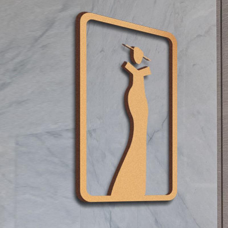 Acrylic Simple 3D Women Men Toilet Sign Plate Wash Room Wall Label Sticker For Shopping Mall Wc Decor