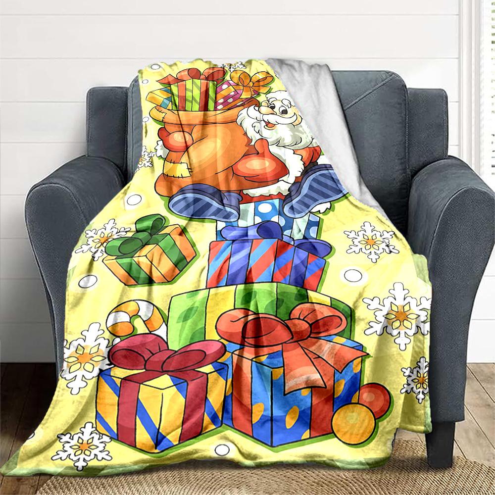 

1pc Christmas Gifts Blanket Lightweight Flannel Blanket Throw Blanket For Sofa, Bed, Travel, Camping, Livingroom, Couch, Chair, And Bed yy2509026156 100x150cm