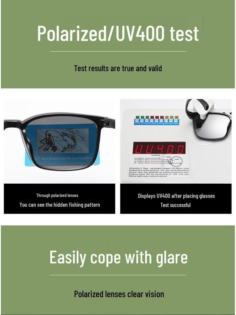 Gafas de Sol Ultraligeras TR90 Clip-on para Hombre Polarizadas con Protección UV - Gafas de Moda para Exteriores Estilo Urbano