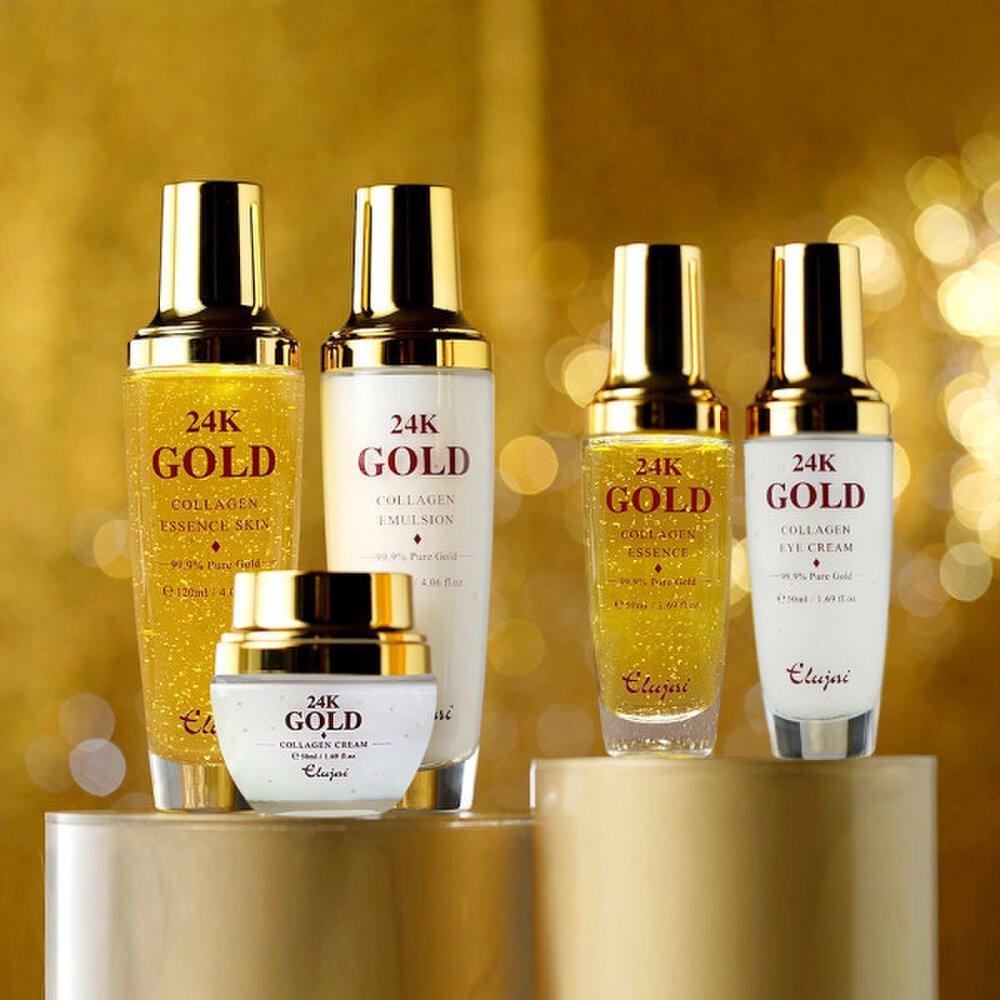 Eluzai 24K Gold Collagen Basic 5 Types 1 Set/ Lee Eung-kyung Basic Cosmetics Skin Essence Eye Cream Lotion Nutrition Cream Wrinkle
