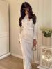 Spring 2026 Women's Solid Satin Long Sleeve Top & Skirt Set