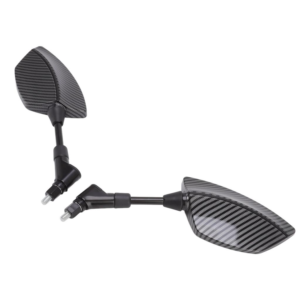 Pair Motorcycle Rear View Mirror 360 Degree Rotation Convex Glass Universal for Scooters ATVs with 8mm Base