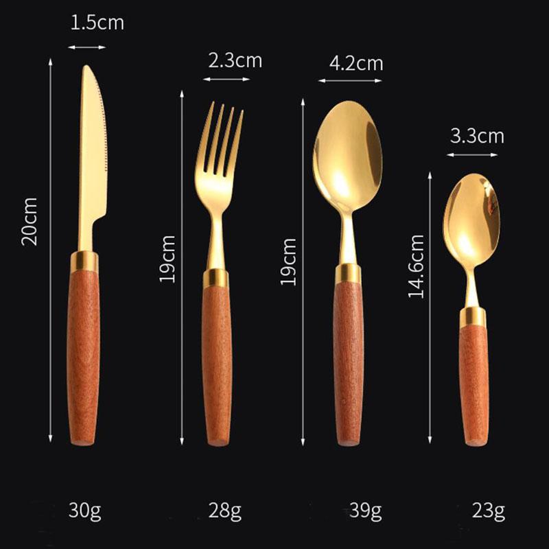 Jaswehome 1/4Pcs Western Cutlery Set Stainless Steel Dinnerware Knife Fork And Spoon Upscale Tableware Set