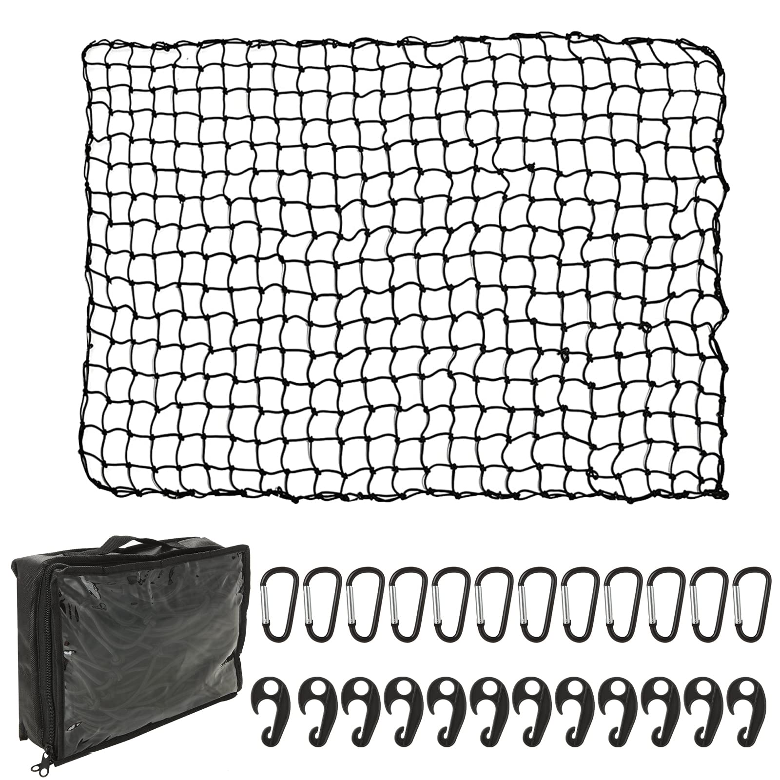 

RILIHII Cargo for and Roof Prevents Cargo from Secures and Prevents Falling and Highly Includes 12 ABS 12 Aluminum and a Storage Pouch Net, 120x180cm,