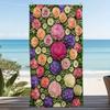 1pc Large Floral Beach Towel - Elegant Peony Flowers Pink, Peach, Purple,, Green - Quick-Dry Bath & Swim Towel for Pool, Travel