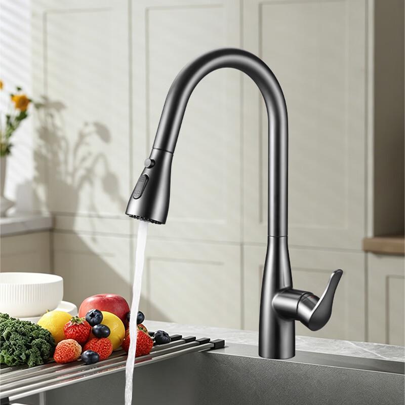 Oulin L117H Three-Outlet Pull-Out Kitchen Faucet