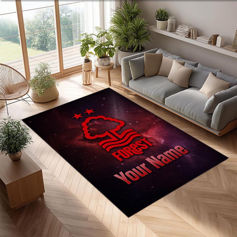 Nottingham Forest FC Printed Crystal Velvet Rug Non‑Slip Crystal Velvet Carpet For Sofa Bedroom Indoor Home Decoration