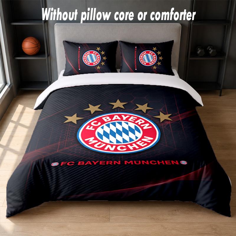 Set Biancheria da Letto Design Bayern Monaco 1 Copripiumino + 2 Federe Morbido Traspirante Biancheria da Letto per la Casa