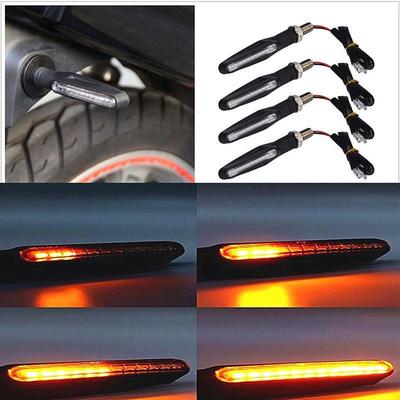 2 szt./1 szt. Uniwersalny Płynący Kierunkowskaz LED do Motocykla Motoru Bursztynowy