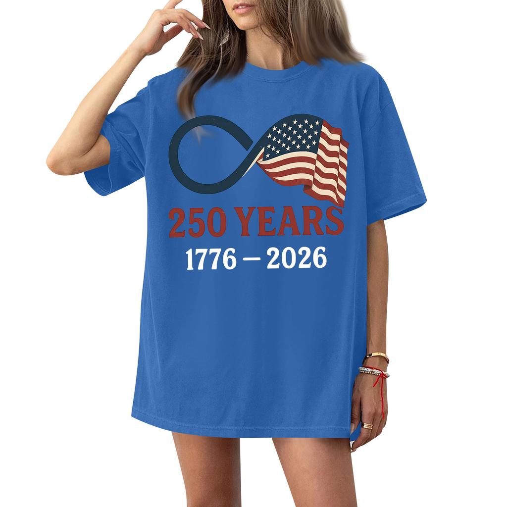 Damen Rundhals Bedrucktes Kurzarm T-Shirt Top