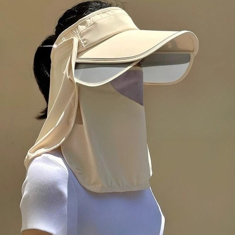Summer Sun Hat with UV Protection, Face Mask, Sun Hat with Wide Brim for Outdoor Cycling, Unisex