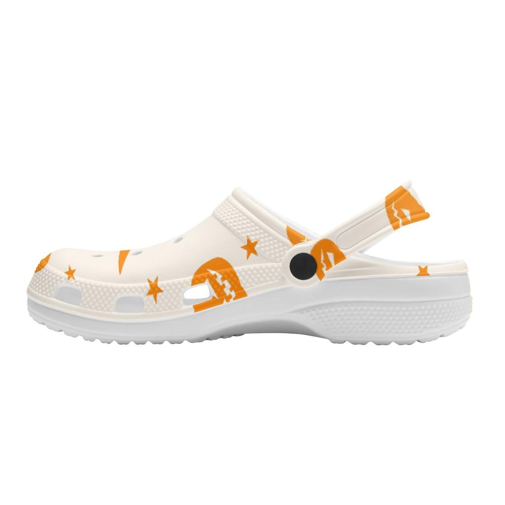 Printed White EVA Garden Shoes Unisex Lightweight Breathable Slip On Clogs Beach Pool Bathroom Home Summer Beach Sandals