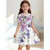Dress for Girls Beautiful Butterfly Printed Short Sleeve Dress Summer Loose Girls' Casual Dress Round Neck Hot Sale Girl Clothes