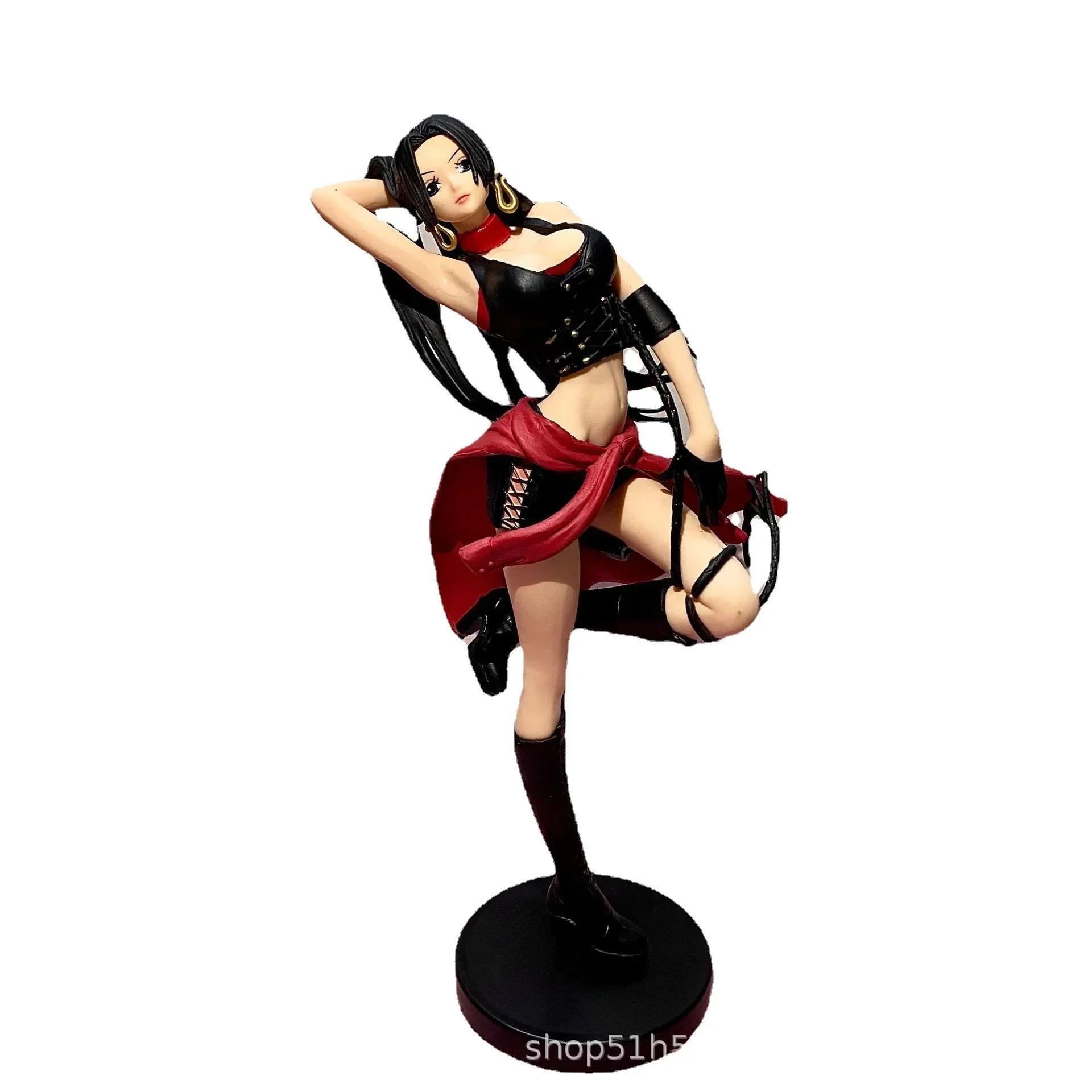 25CM Animation One Piece Flag Diamond Ship cowboy Boa Hancock POLYVINYL CHLORIDE Figure Collector-Worthy Miniature Plaything One Piece Boa Hancock