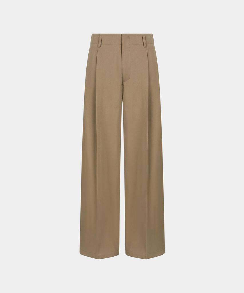 Noiseu Cotton Tailored Straight Pants - Beige