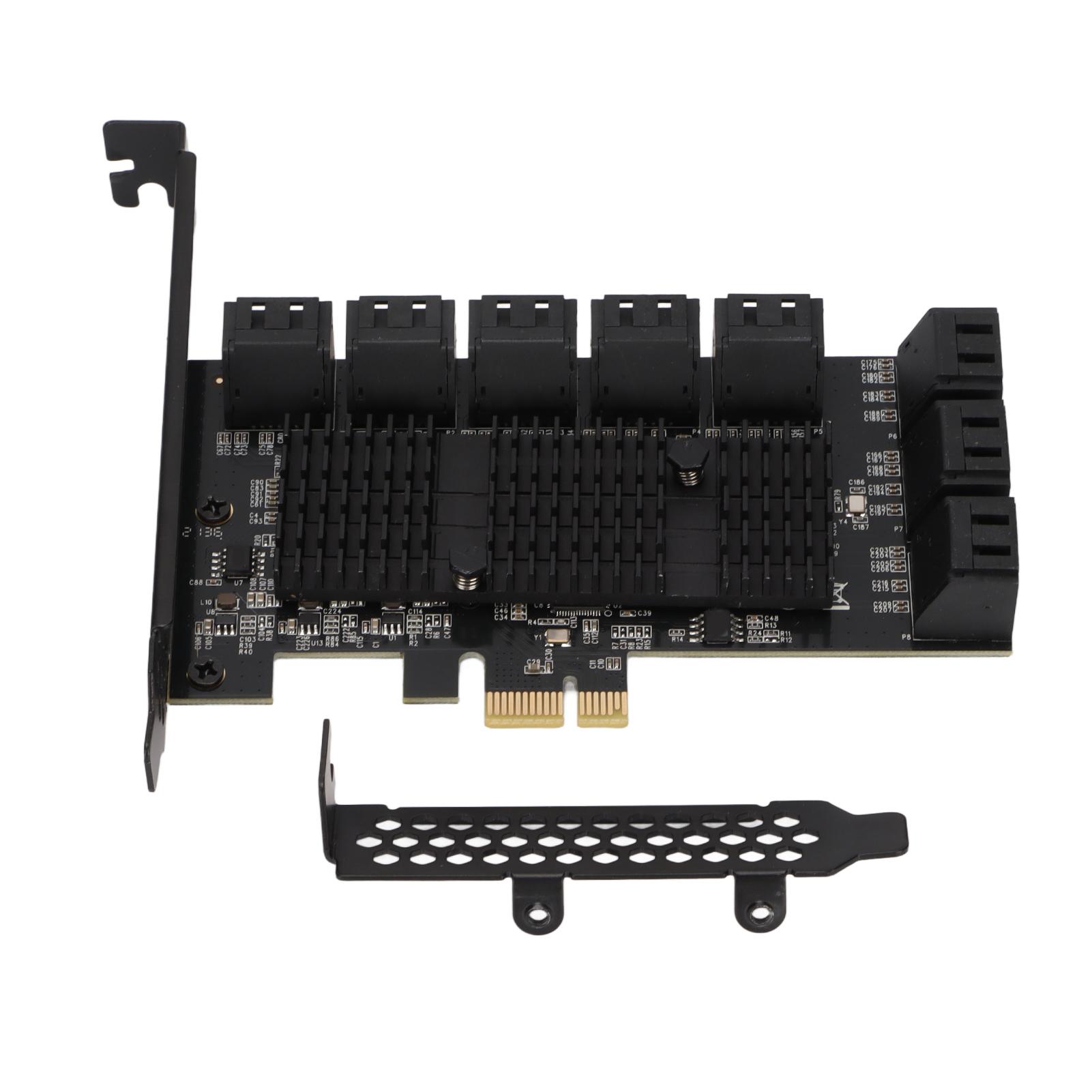 

Карта-адаптер PCIE 1X на 16 портів SATA3.0 6 Гбіт/с багатопортова карта-адаптер жорсткого диска для ПК-десктопа