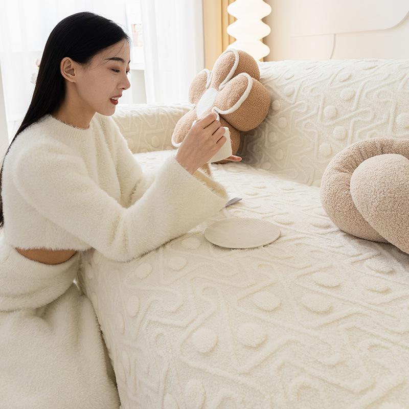 Plush Sofa Cover Cloth Winter Full Cover Sofa Cover Sofa Cover One Piece Sofa Cover