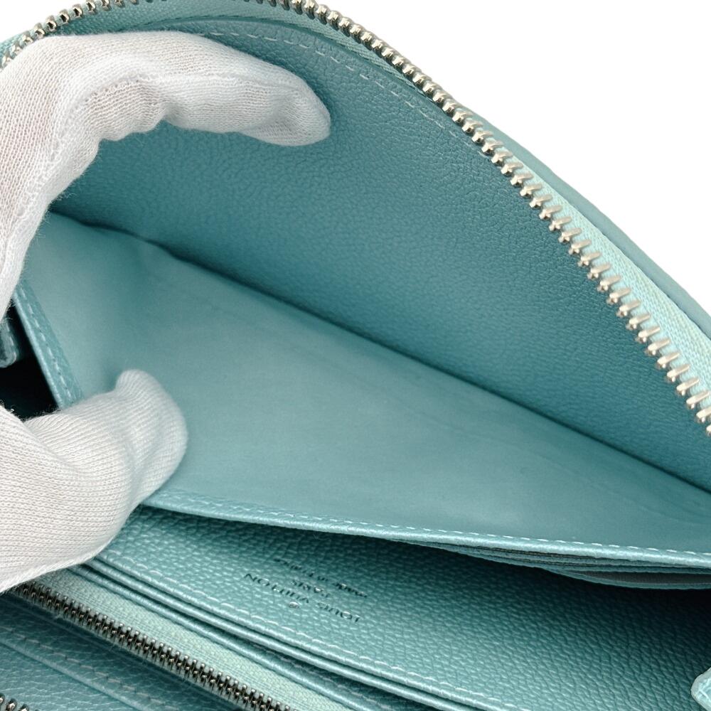 LOUIS VUITTON M12680 Zippy wallet Monogram Ann Platt leather Azure Frost Purse blue leather Used