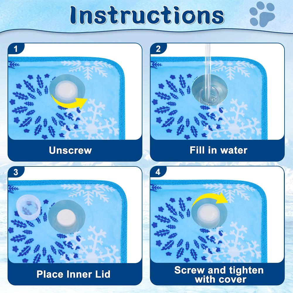 Cat Cooling Mat Water Injection Dog Mat Durable Leakproof Ice Pad Keep Puppy Dogs Cats Cool Summer Outdoor Indoor for All Pets