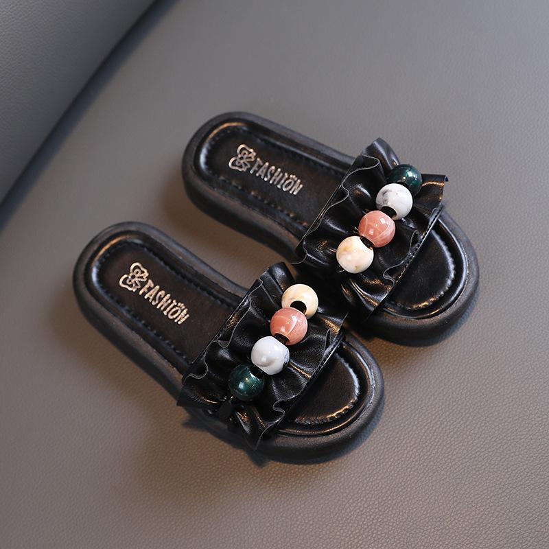 Fashion Girls' Shoes Summer New Kids Shoe Soft Soled Girls' Sandals Anti Slip Children Beach Shoes Simple Women's Slippers
