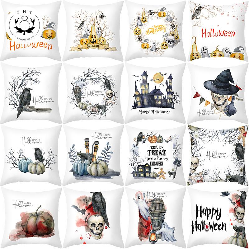 

Наволочка с принтом Хэллоуина для дома, гостиной, дивана, украшения спальни, наволочка, автомобильный комплект, наволочка