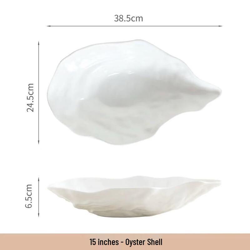 

Shell-shaped Underglaze Ceramic Oyster Plate