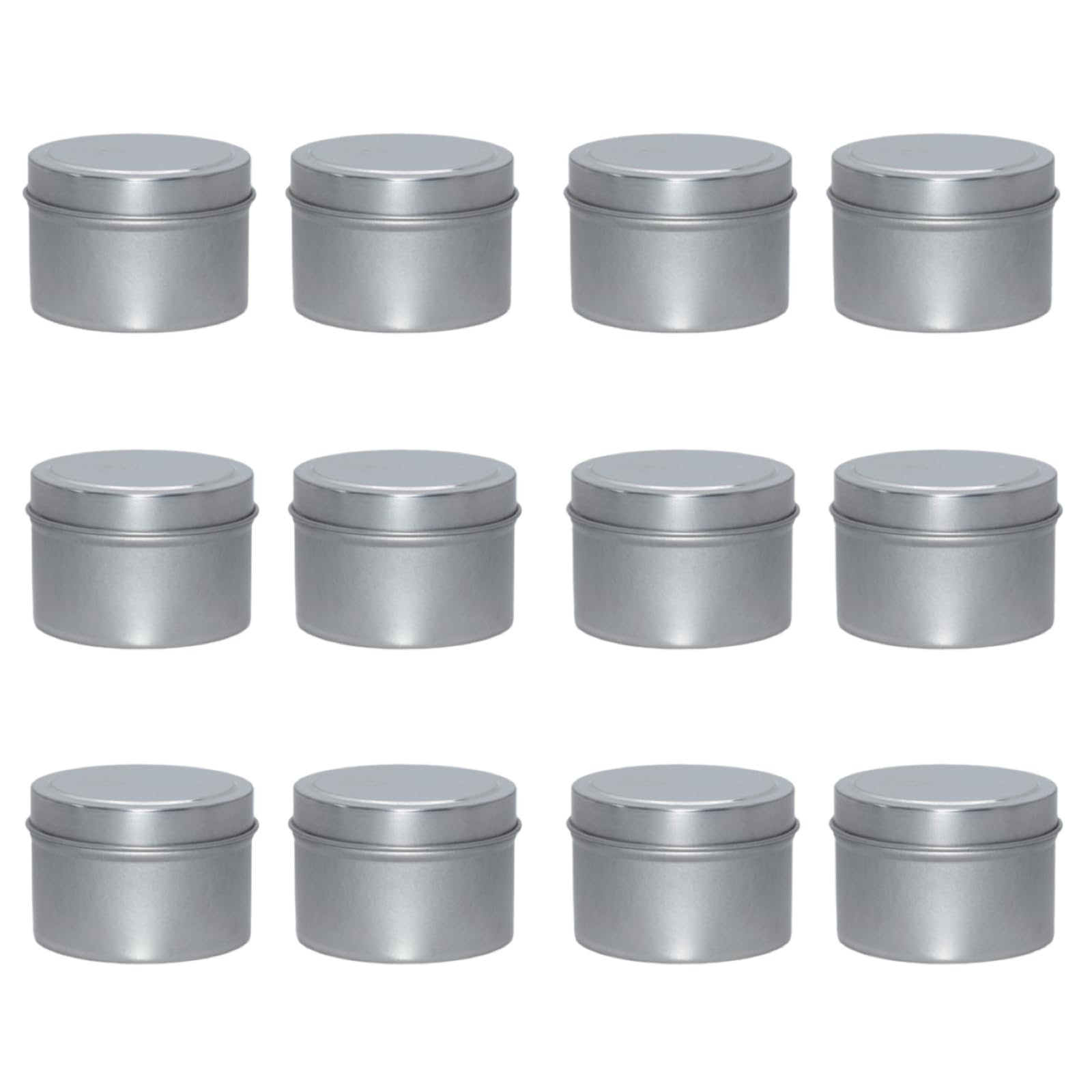 

(ADOSSY) Candle Tins Set of 12 or 48, 4 oz Tin Can Case for Storage, Simple DIY Handmade Candle Container (Silver, Set of 12)