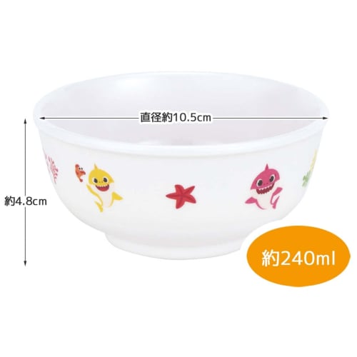 Skater Melamine Rice Bowl 240ml Baby Shark M320