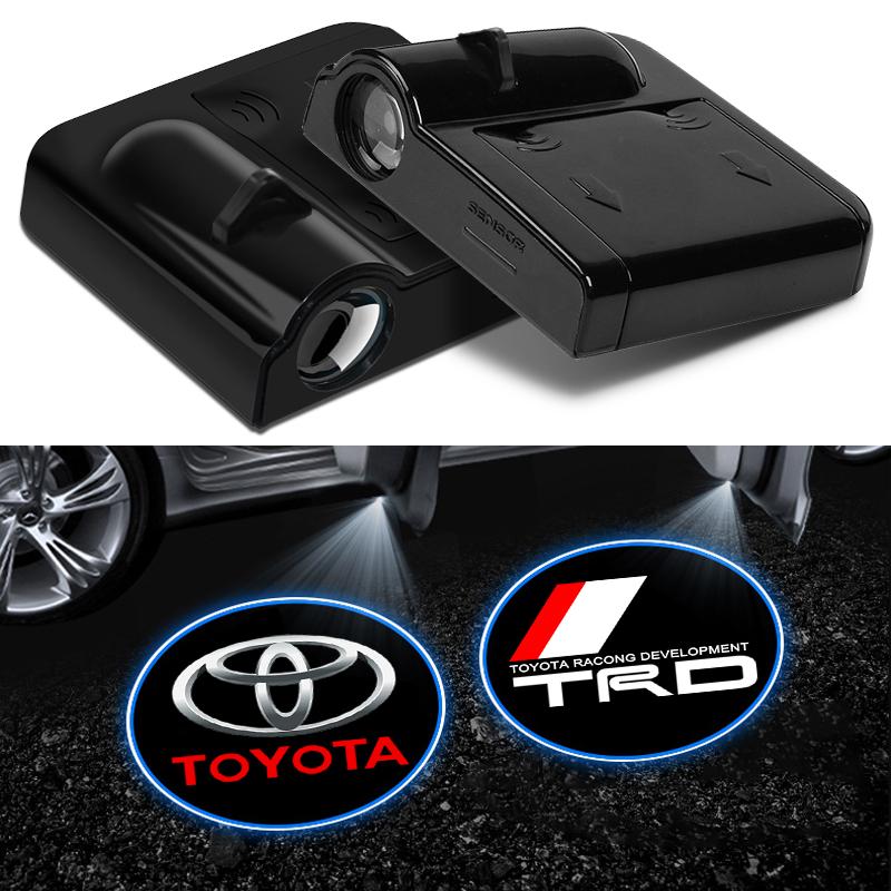 1/2pcs LED Car Door Courtesy Light Projector Welcome Lamp Car Badge for Toyota TRD GR Chr Corolla Yaris Rav4 E150 E120 Land Cruiser 200