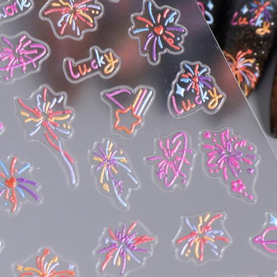 Neujahrs-Nagelaufkleber, romantisches PVC, einfach anzubringen, langlebig, umweltfreundlich, Nagelkunst-Aufkleber, Damen-Accessoires