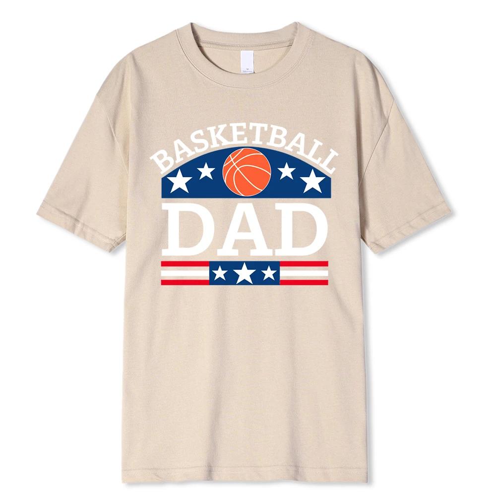 Basketball Dad Medal Hip Hop Printed Men Tshirts Sweat Cotton Casual Short Sleeve Fashion Breathable Loose Oversized T-Shirt