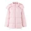Womens Oversized Striped Hooded Puffer Coat Winter Warm Cotton Jacket Loose Fit Casual Parka