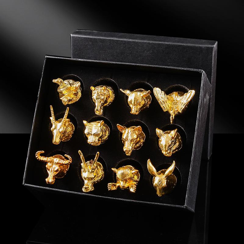 Zodiac Wine Set Baijiu Cup One Cup Strong Glass Wine Crystal Glass Small Wine Glass 1 Two Cups Can Be