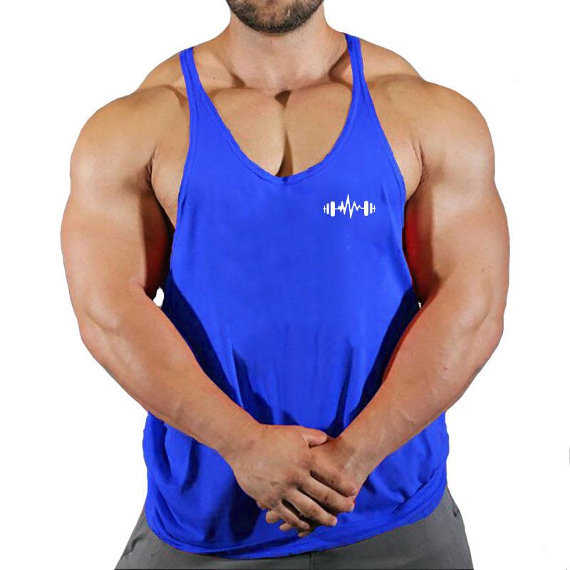 Men's Elastic Fitness Vest - Breathable, Loose, Sleeveless Cotton Top for Running & Weightlifting