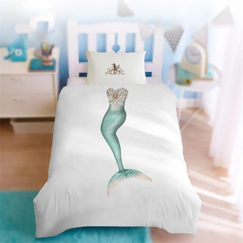 

Comforter Princess Dress Bedding Set 3D Print Fashion Creative Microfiber Mermaid Single For Kids Girls Teen Decor Comforter (quilt)-EU Single(135*200cm)3pcs