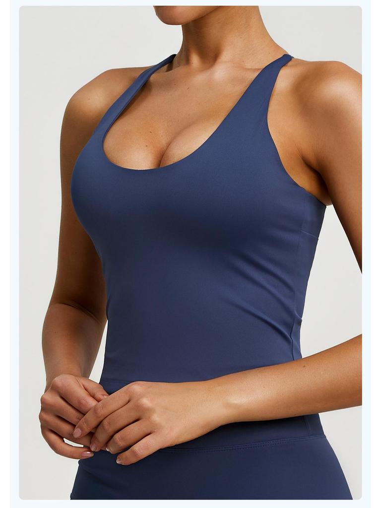 Juyitang Yoga-Tanktop Ärmelloses Camisole Sport-BH für Damen