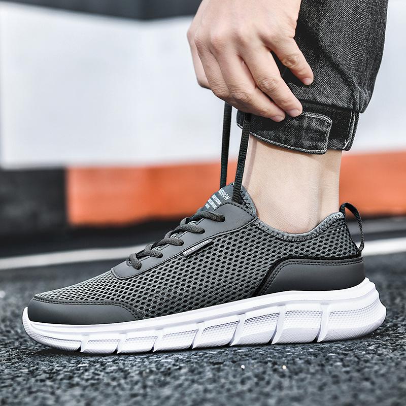 Summer new breathable mesh shoes sports shoes casual hollow deodorant mesh running shoes