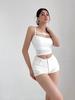 Branco Verão Coreano Moda Sexy Hot Pants Picante Menina Shorts Roupas Femininas Cor Sólida Cintura Baixa Envolver Quadris Slim Shorts Justos
