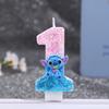 Cartoon Blue Long-Eared Animal Digital Candle for First Birthday Cake Decoration - Number 0
